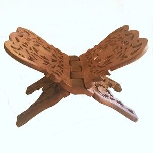 NWOT Handcarved Rosewood Book Stand